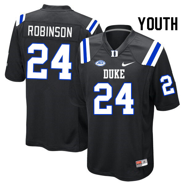 Youth #24 Kimari Robinson Duke Blue Devils College Football Jerseys Stitched Sale-Black - Click Image to Close